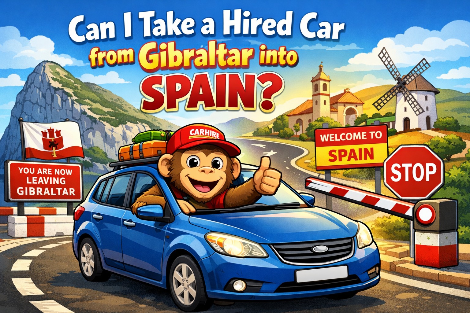 Driving a hire car from Gibraltar to Spain